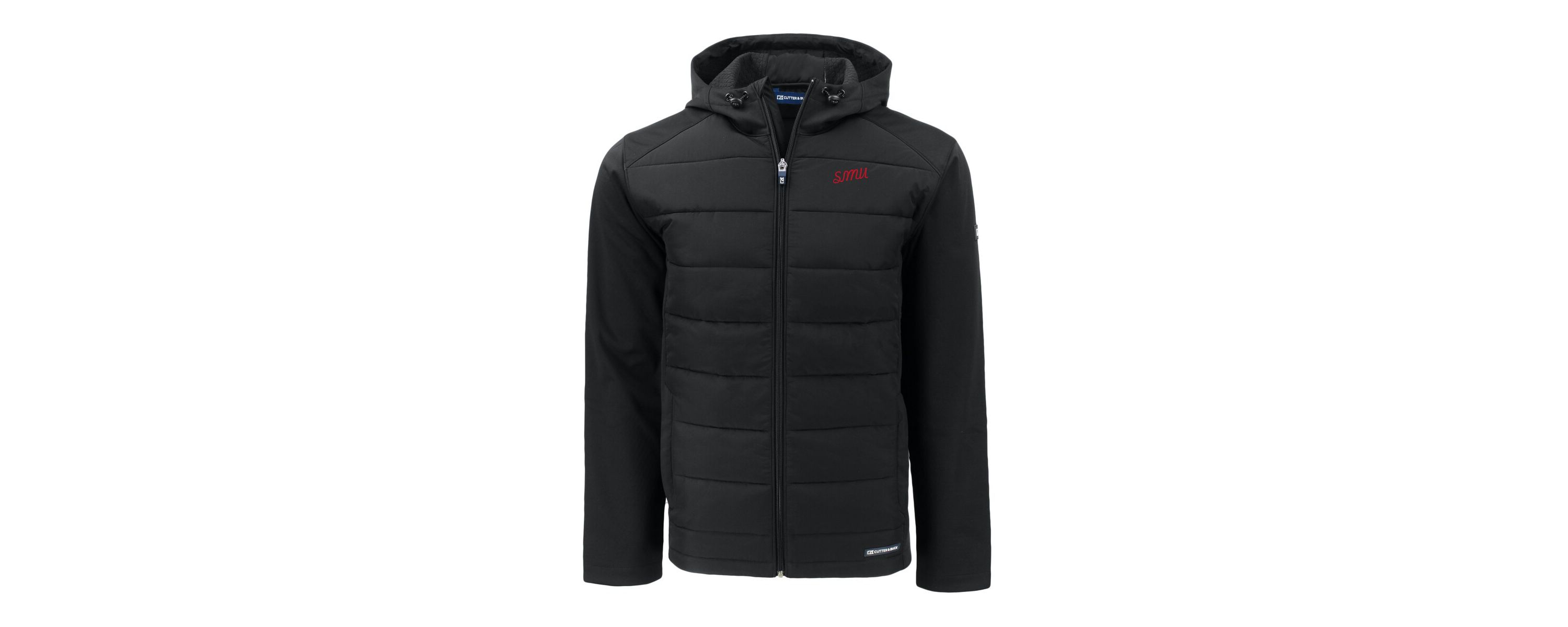 NCAA SMU Mustangs Big & Tall Evoke Hybrid Eco Softshell Recycled Full-Zip Hooded PrimaLoft Jacket