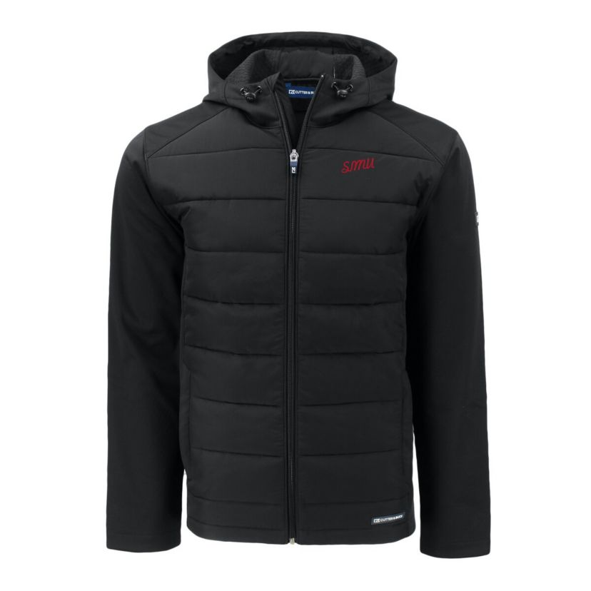 NCAA SMU Mustangs Big & Tall Evoke Hybrid Eco Softshell Recycled Full-Zip Hooded PrimaLoft Jacket