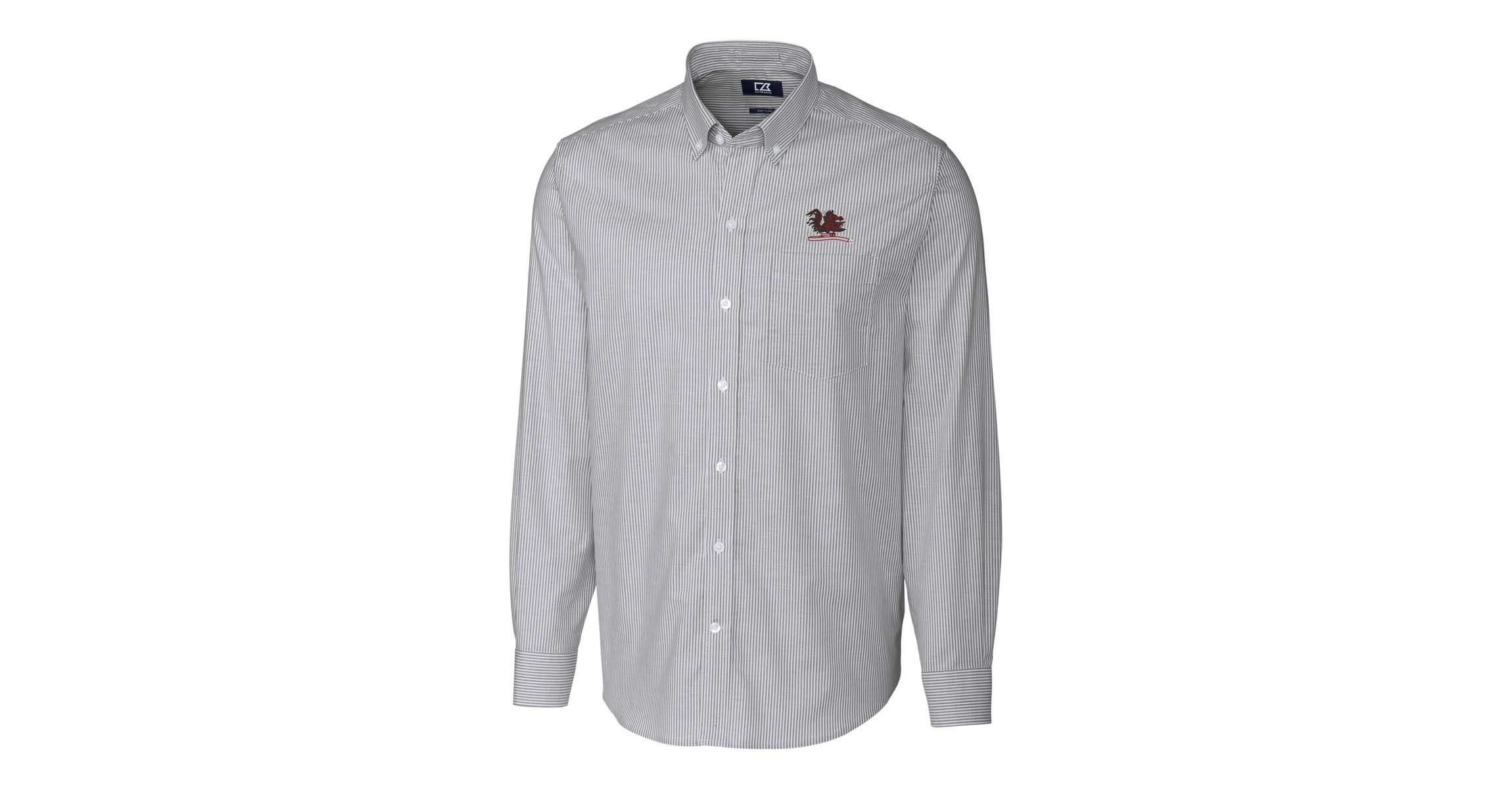 NCAA South Carolina Gamecocks Stretch Oxford Stripe Big & Tall Long Sleeve Dress Shirt