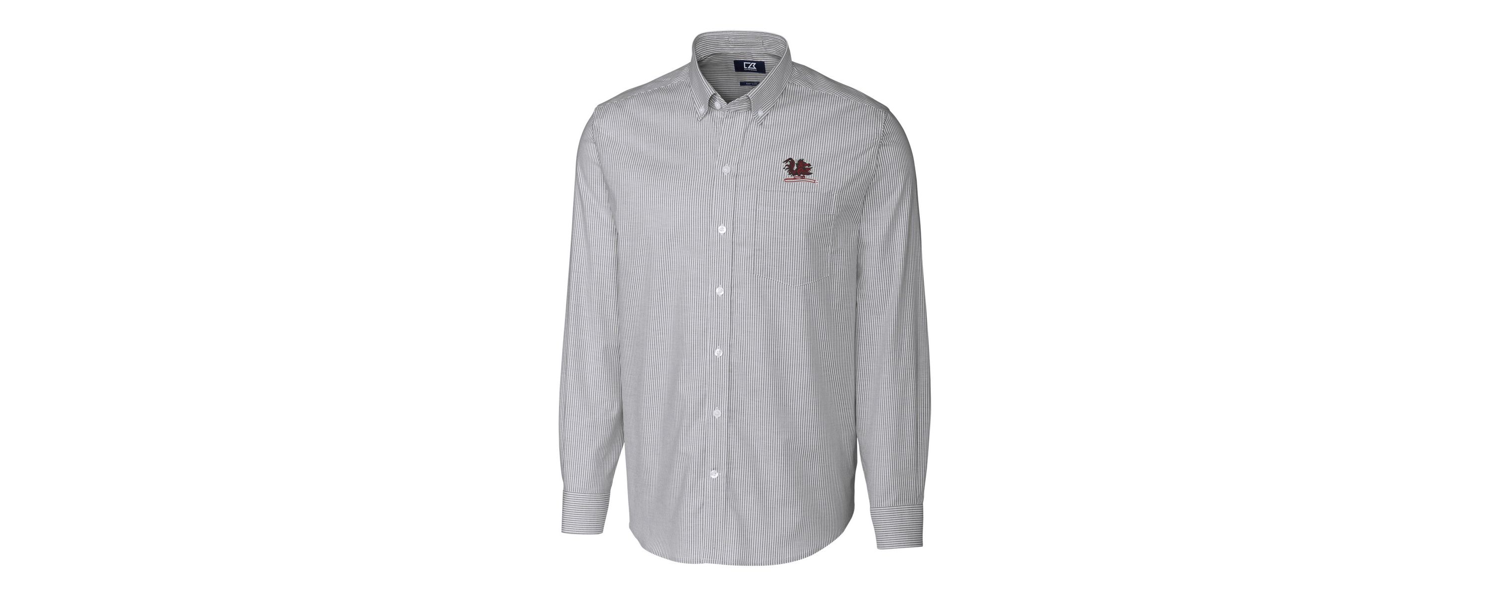 NCAA South Carolina Gamecocks Stretch Oxford Stripe Big & Tall Long Sleeve Dress Shirt