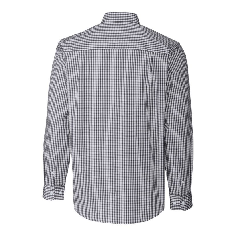 NCAA Kansas State Wildcats Easy Care Stretch Gingham Big & Tall Long Sleeve Button-Down Dress Shirt