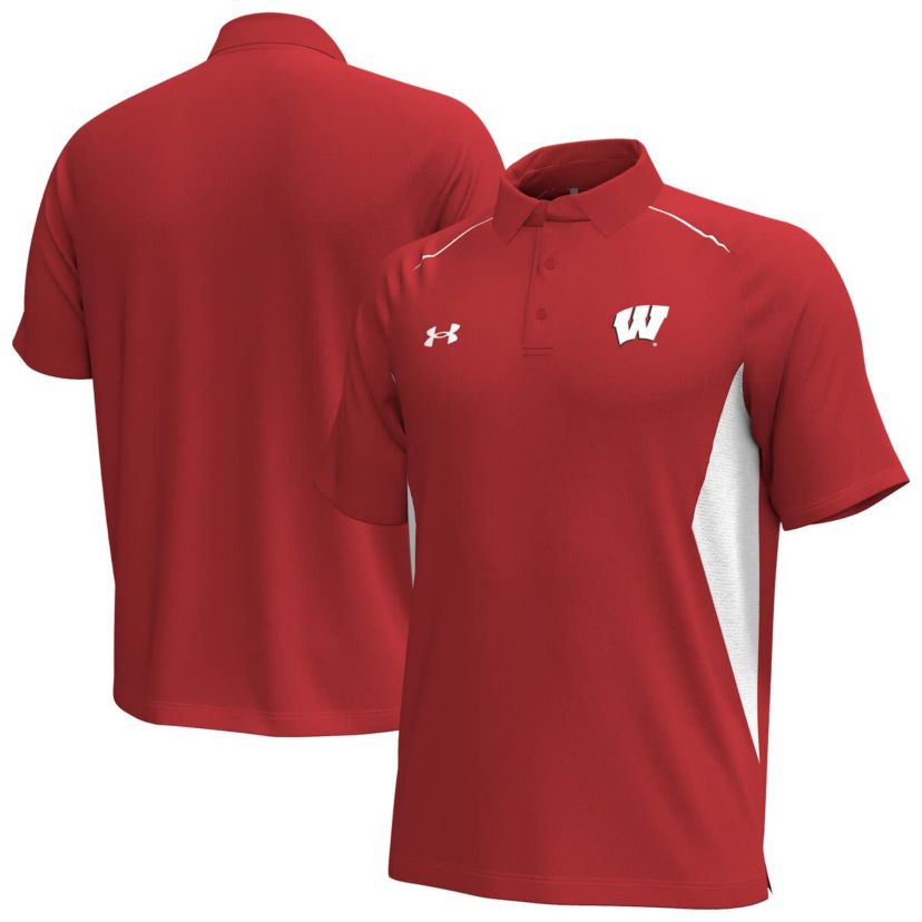 NCAA Under Armour Wisconsin Badgers Title Performance Polo