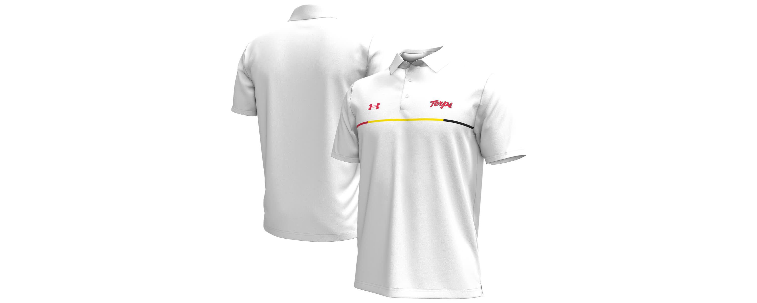 NCAA Under Armour Maryland Terrapins Playoff Chest Stripe Performance Polo
