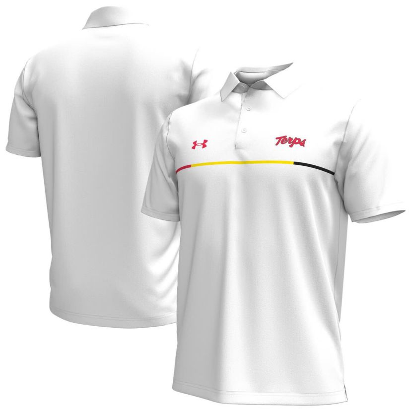 NCAA Under Armour Maryland Terrapins Playoff Chest Stripe Performance Polo