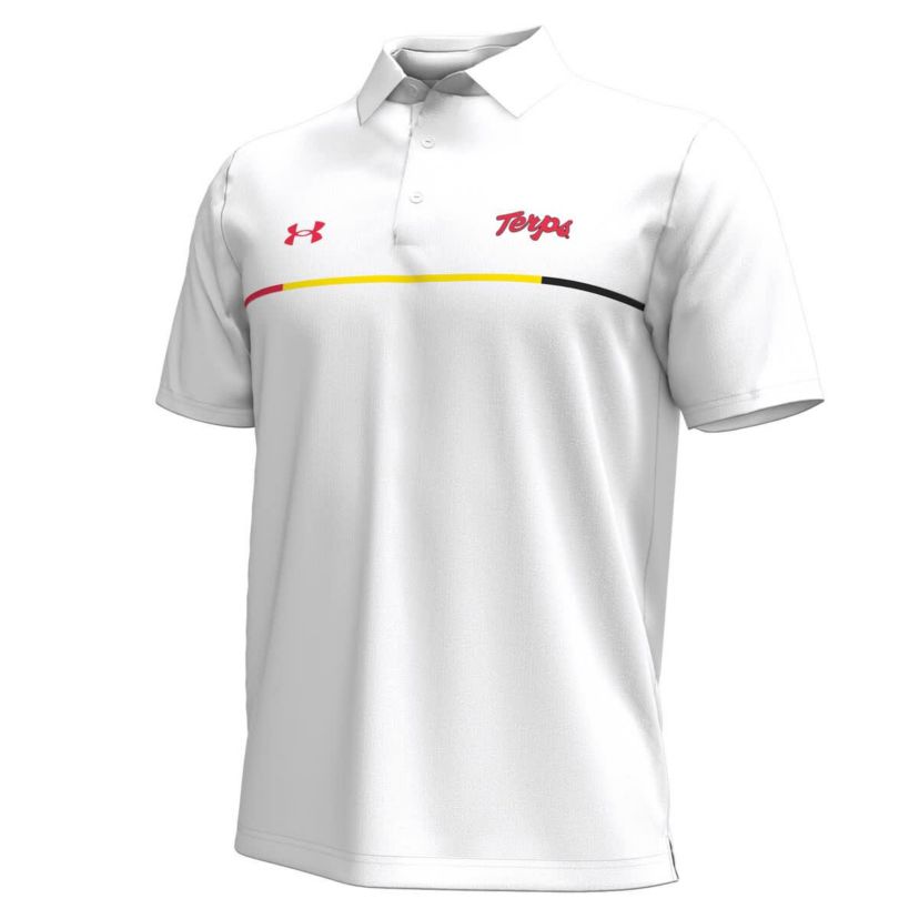 NCAA Under Armour Maryland Terrapins Playoff Chest Stripe Performance Polo