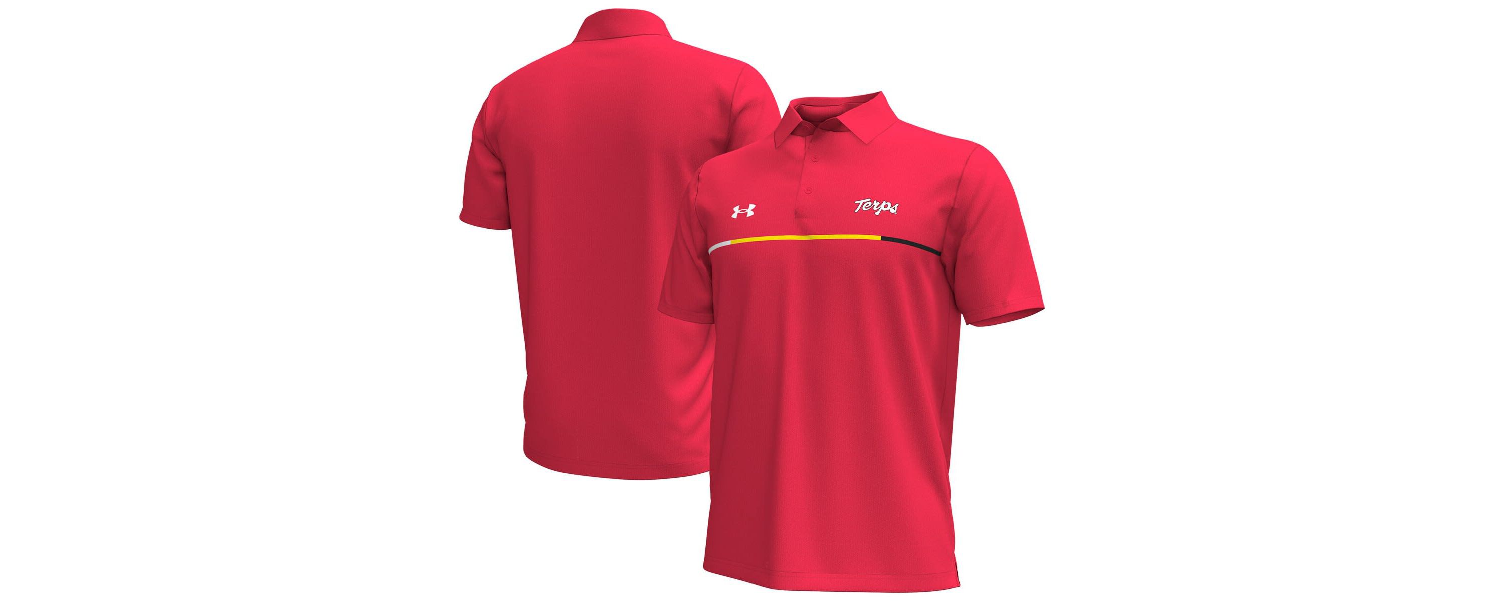 NCAA Under Armour Maryland Terrapins Playoff Chest Stripe Performance Polo