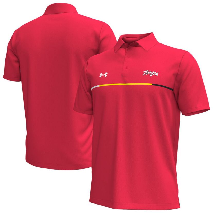 NCAA Under Armour Maryland Terrapins Playoff Chest Stripe Performance Polo