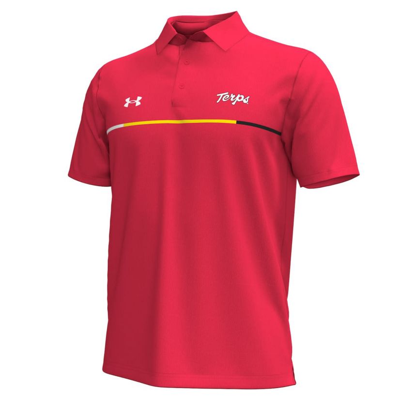 NCAA Under Armour Maryland Terrapins Playoff Chest Stripe Performance Polo