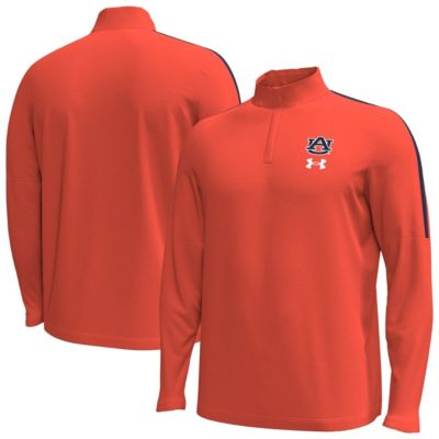 Men's NCAA Under Armour Auburn Tigers Playoff Performance Quarter-Zip Jacket, Orange, Medium