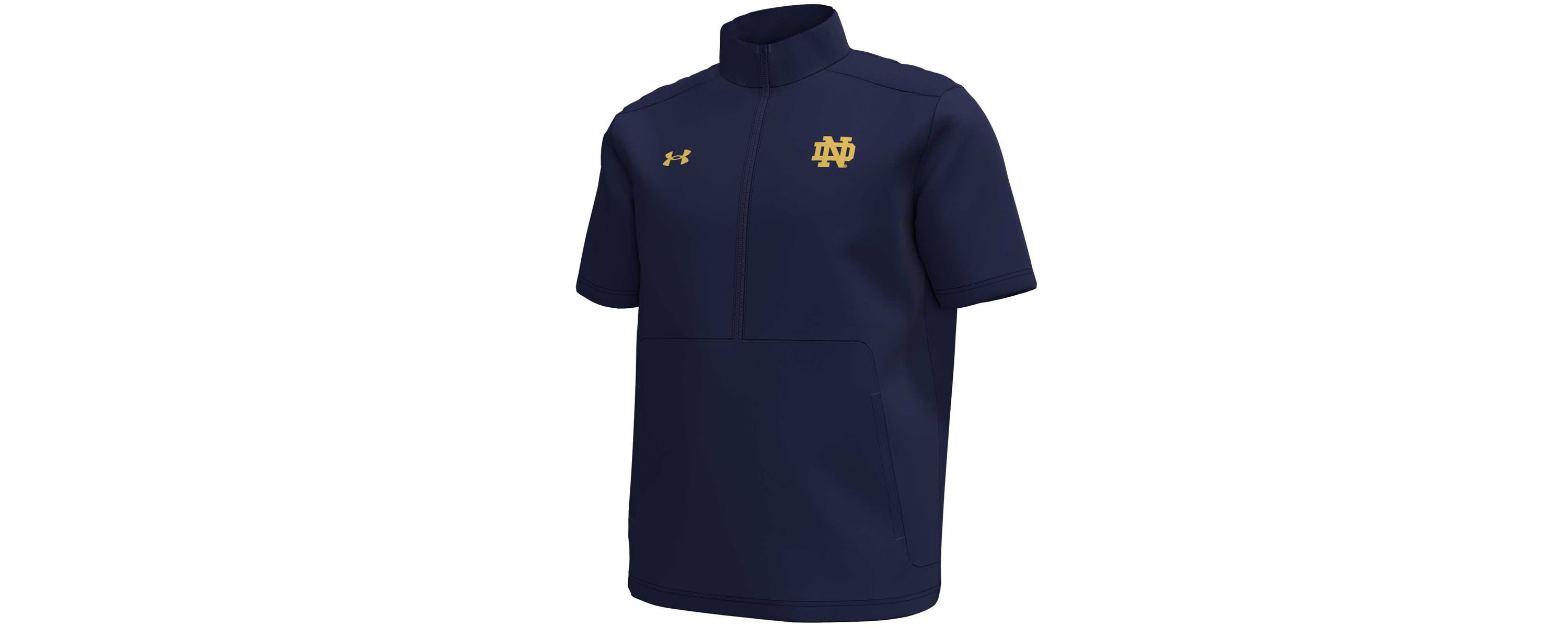 NCAA Under Armour Notre Dame Fighting Irish Motivate Quarter-Zip Short Sleeve Top