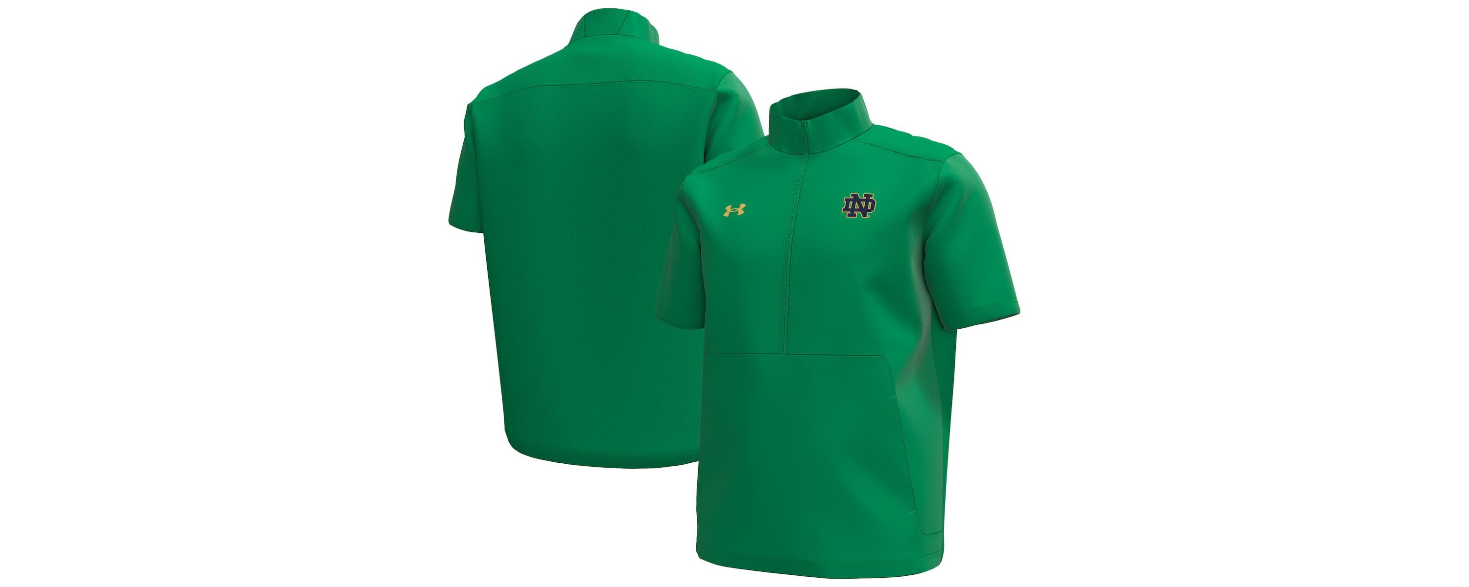 NCAA Under Armour Kelly Notre Dame Fighting Irish Motivate Quarter-Zip Short Sleeve Top