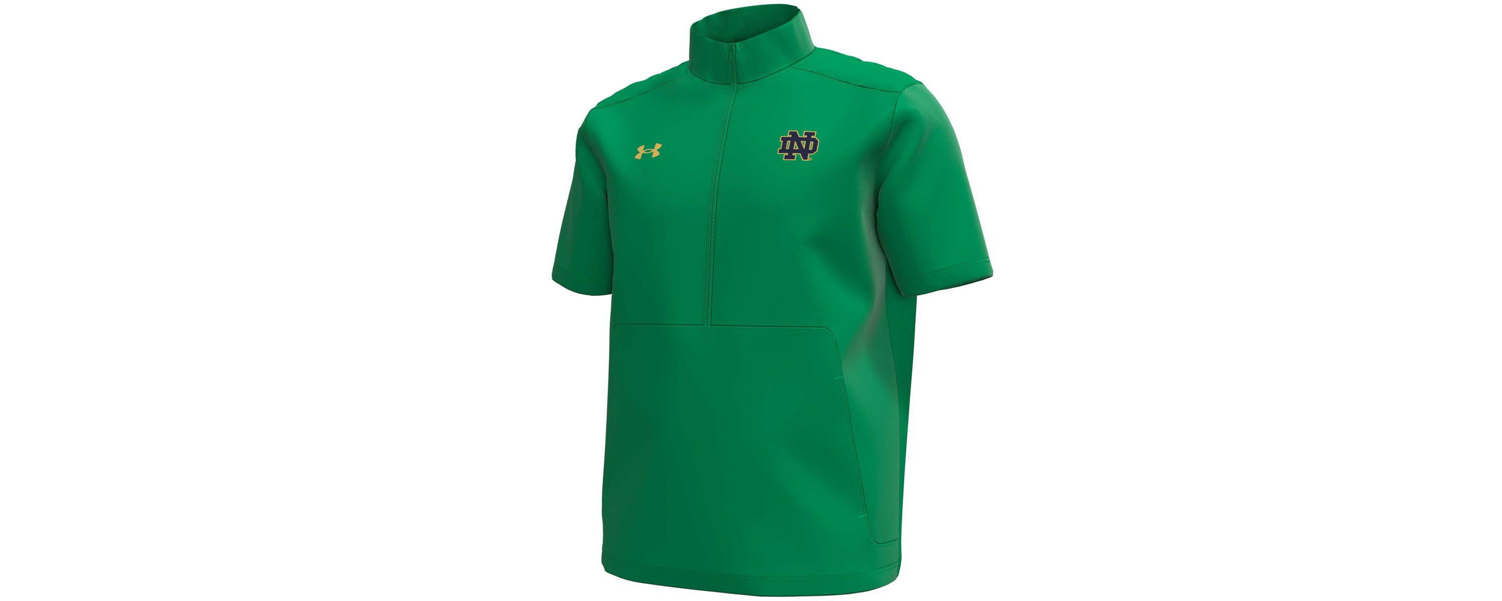 NCAA Under Armour Kelly Notre Dame Fighting Irish Motivate Quarter-Zip Short Sleeve Top