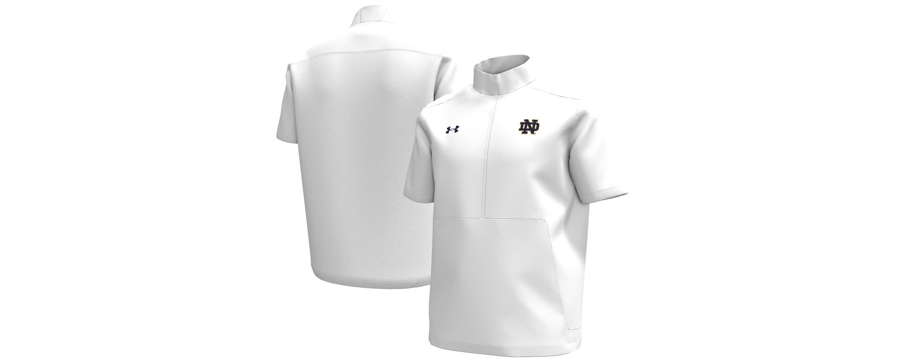 NCAA Under Armour Notre Dame Fighting Irish Motivate Quarter-Zip Short Sleeve Top