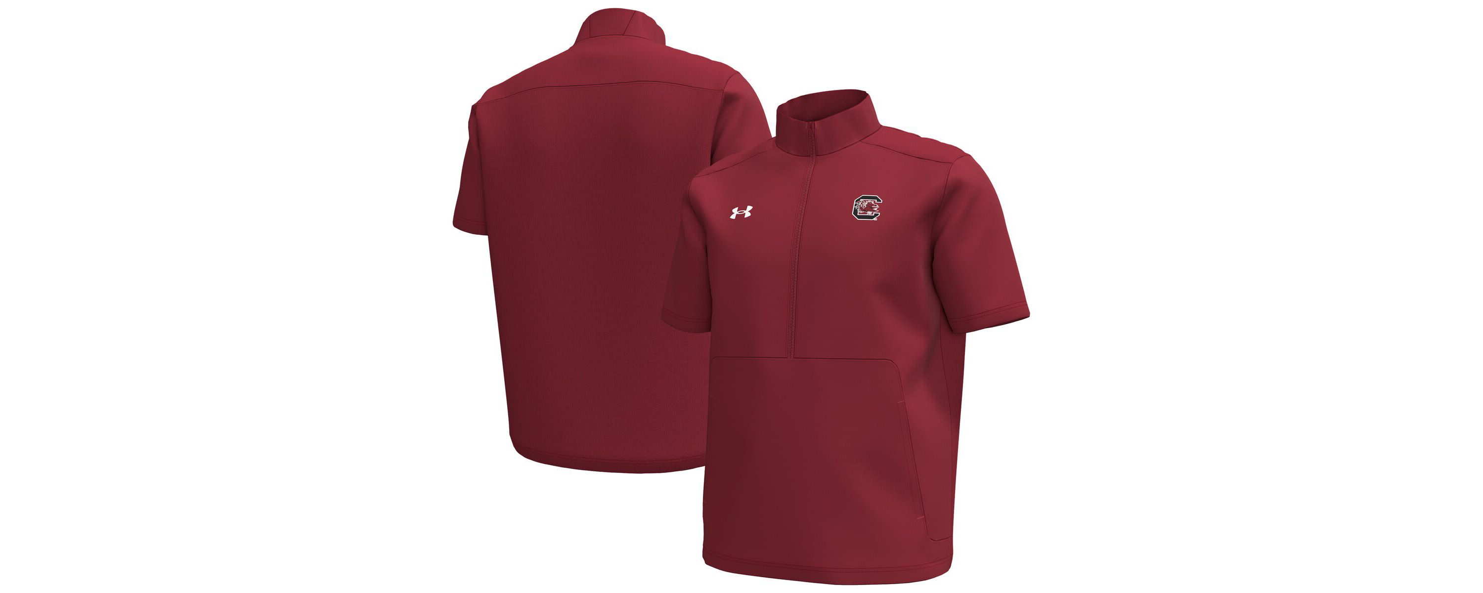 NCAA Under Armour South Carolina Gamecocks Motivate Quarter-Zip Short Sleeve Top
