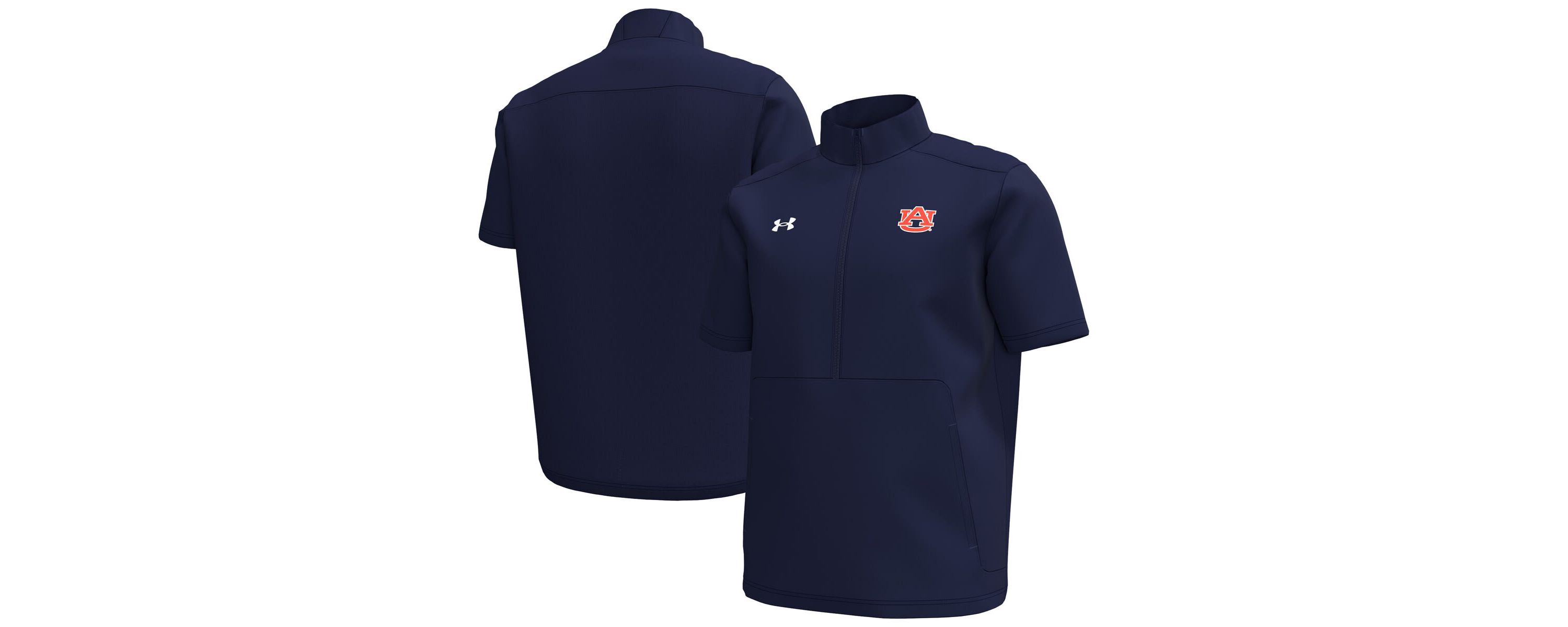 NCAA Under Armour Auburn Tigers Motivate Quarter-Zip Short Sleeve Top