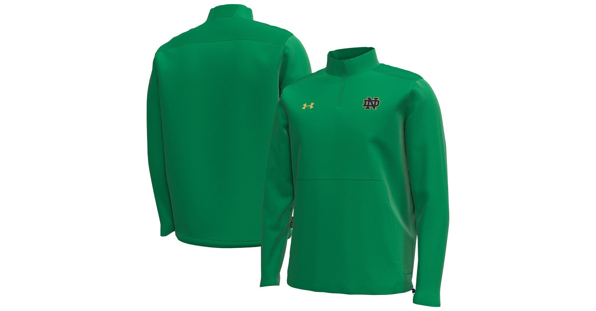 NCAA Under Armour Kelly Notre Dame Fighting Irish Motivate Quarter-Zip Performance Jacket