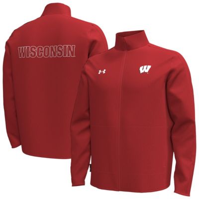Men's NCAA Under Armour Wisconsin Badgers Command Full-Zip Jacket, Red, Large