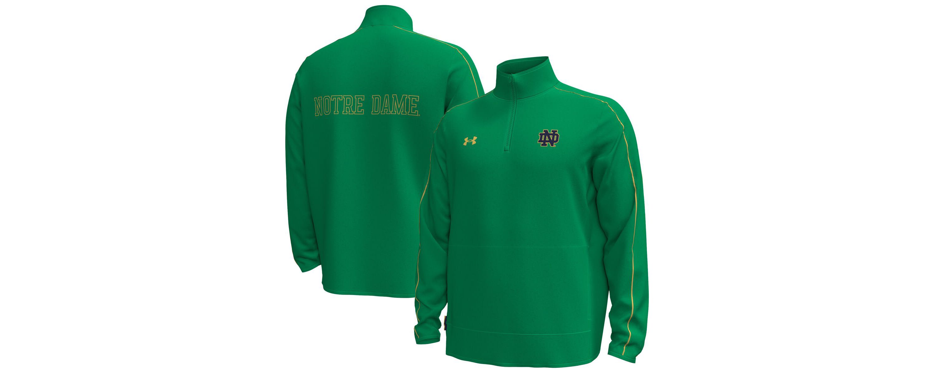 NCAA Under Armour Kelly Notre Dame Fighting Irish Command Quarter-Zip Sweatshirt