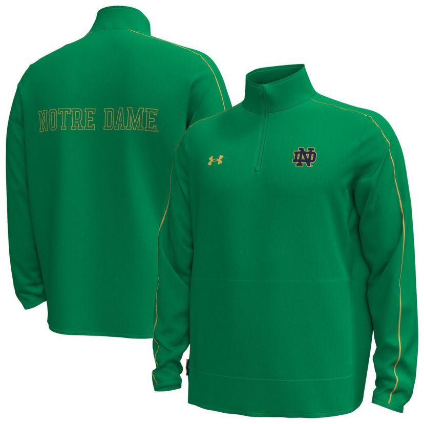 NCAA Under Armour Kelly Notre Dame Fighting Irish Command Quarter-Zip Sweatshirt