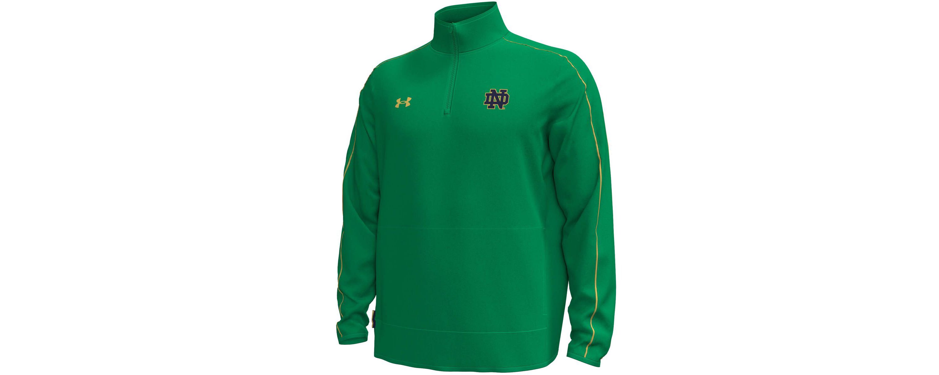 NCAA Under Armour Kelly Notre Dame Fighting Irish Command Quarter-Zip Sweatshirt