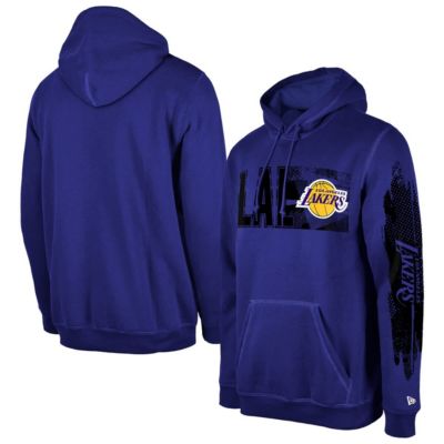 New Era Men's NBA Los Angeles Lakers Tip-Off Collection Pullover Hoodie, Purple, Medium