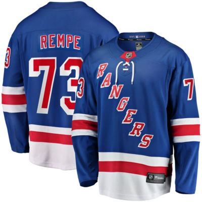 Men's NHL Fanatics Matt Rempe New York Rangers Home Breakaway Jersey, Blue, 5XL