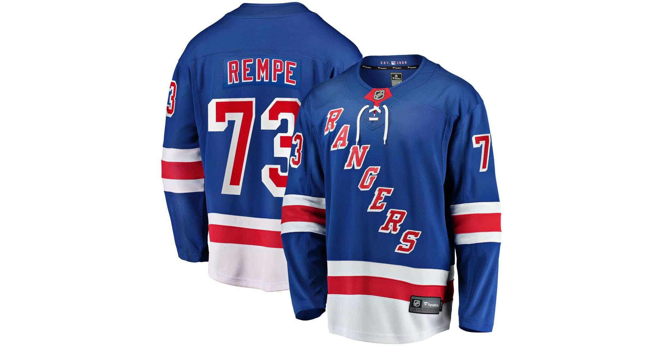 NHL Fanatics Matt Rempe New York Rangers Home Breakaway Jersey