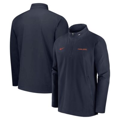 Men's NCAA Nike Virginia Cavaliers 2024 Sideline Coach Quarter-Zip Hoodie Jacket