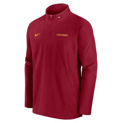 Men's NCAA Nike Iowa State Cyclones 2024 Sideline Coach Quarter-Zip Hoodie Jacket, Large