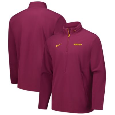 Men's NCAA Nike Minnesota Golden Gophers 2024 Sideline Coach Quarter-Zip Hoodie Jacket