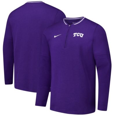 Men's NCAA Nike TCU Horned Frogs Coaches Quarter-Zip Jacket, Purple, 2XL