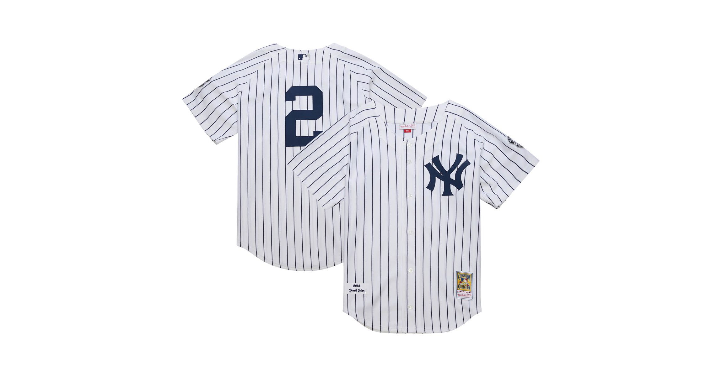 MLB Derek Jeter New York Yankees 2014 Cooperstown Collection Authentic Throwback Jersey