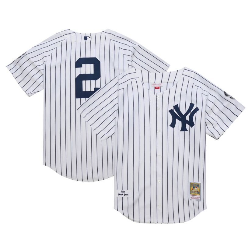 MLB Derek Jeter New York Yankees 2014 Cooperstown Collection Authentic Throwback Jersey