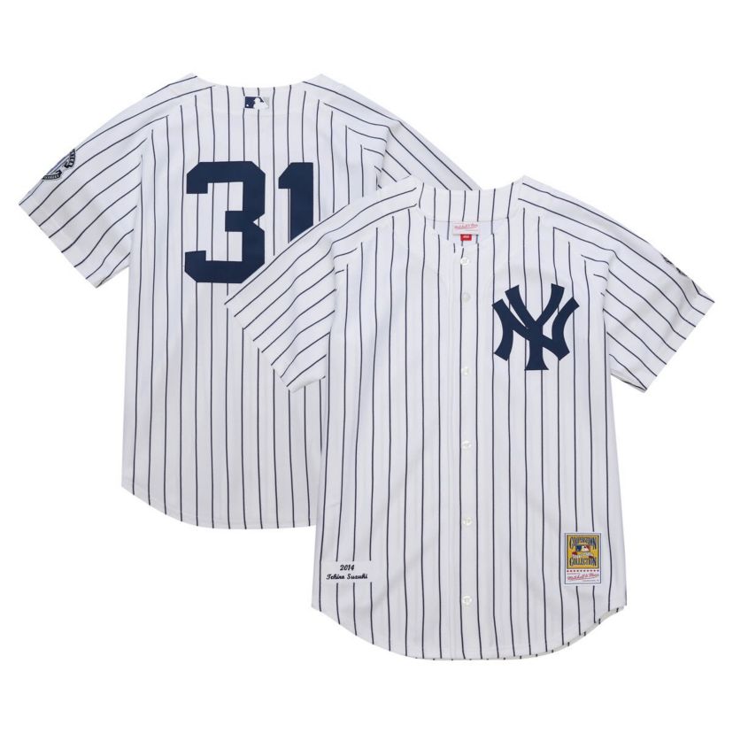 MLB Ichiro Suzuki New York Yankees 2014 Cooperstown Collection Authentic Throwback Jersey