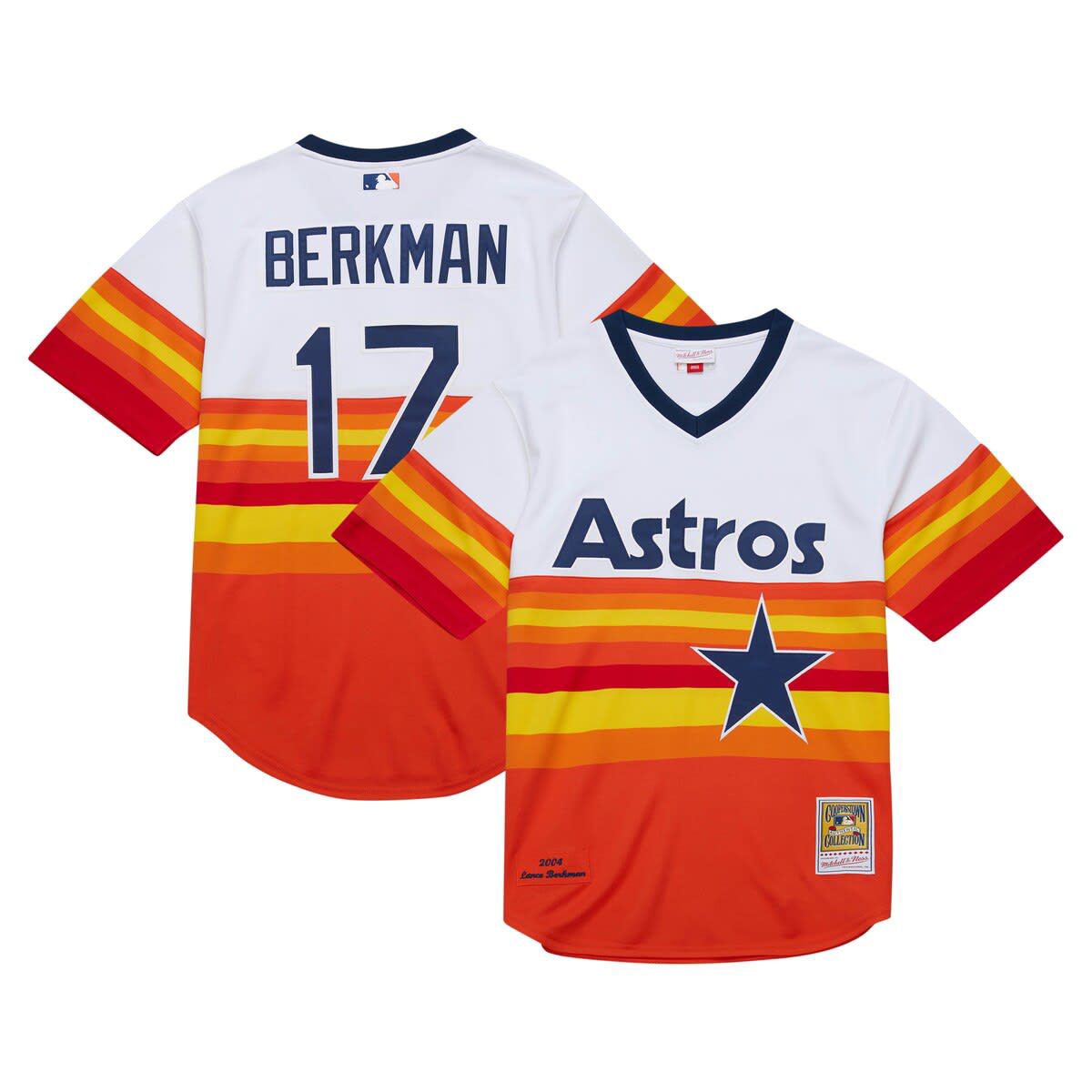 MLB Lance Berkman Houston Astros 2004 Cooperstown Collection Authentic Throwback Jersey