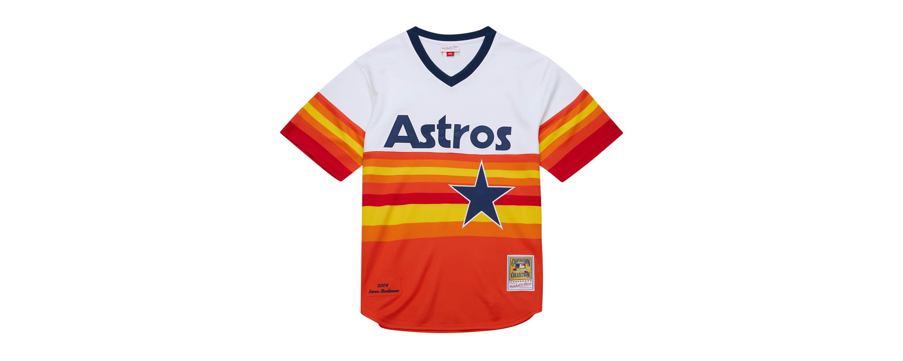 MLB Lance Berkman Houston Astros 2004 Cooperstown Collection Authentic Throwback Jersey