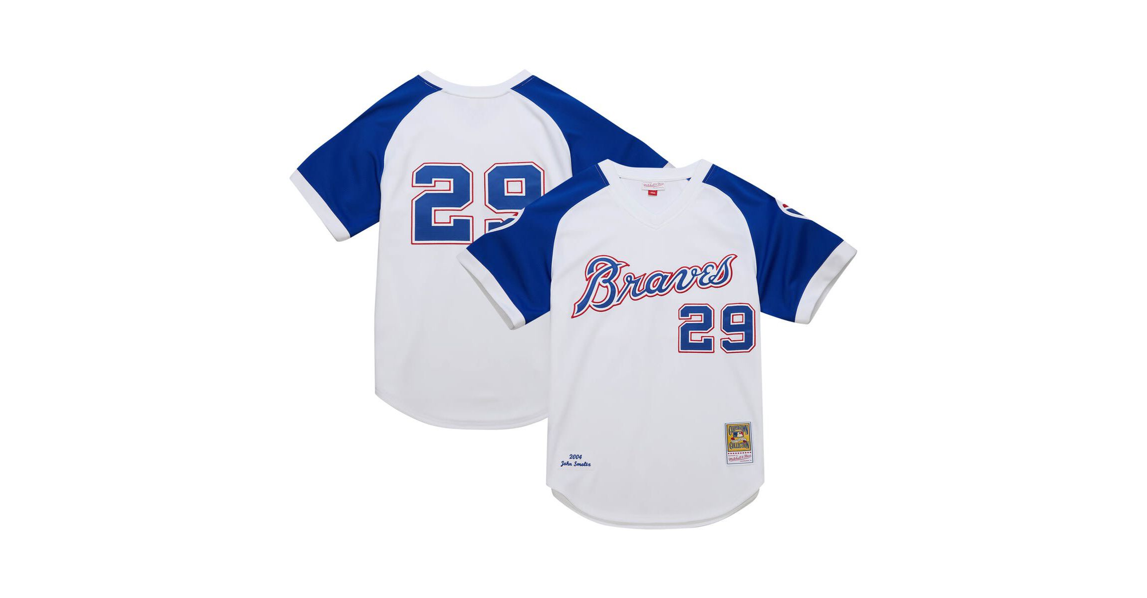 MLB John Smoltz Atlanta Braves 2004 Cooperstown Collection Authentic Throwback Jersey