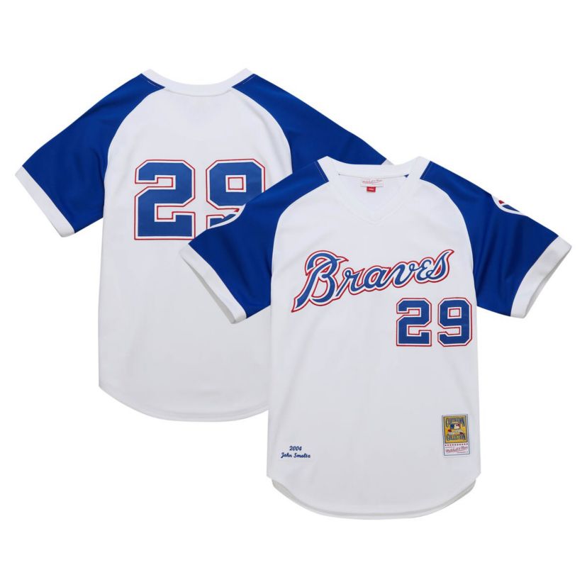 MLB John Smoltz Atlanta Braves 2004 Cooperstown Collection Authentic Throwback Jersey