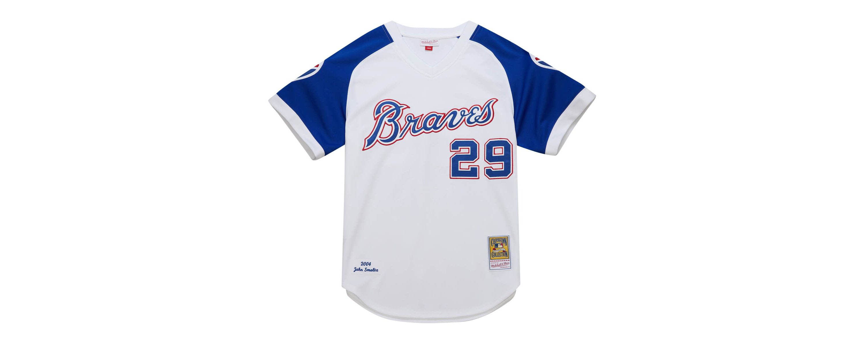 MLB John Smoltz Atlanta Braves 2004 Cooperstown Collection Authentic Throwback Jersey