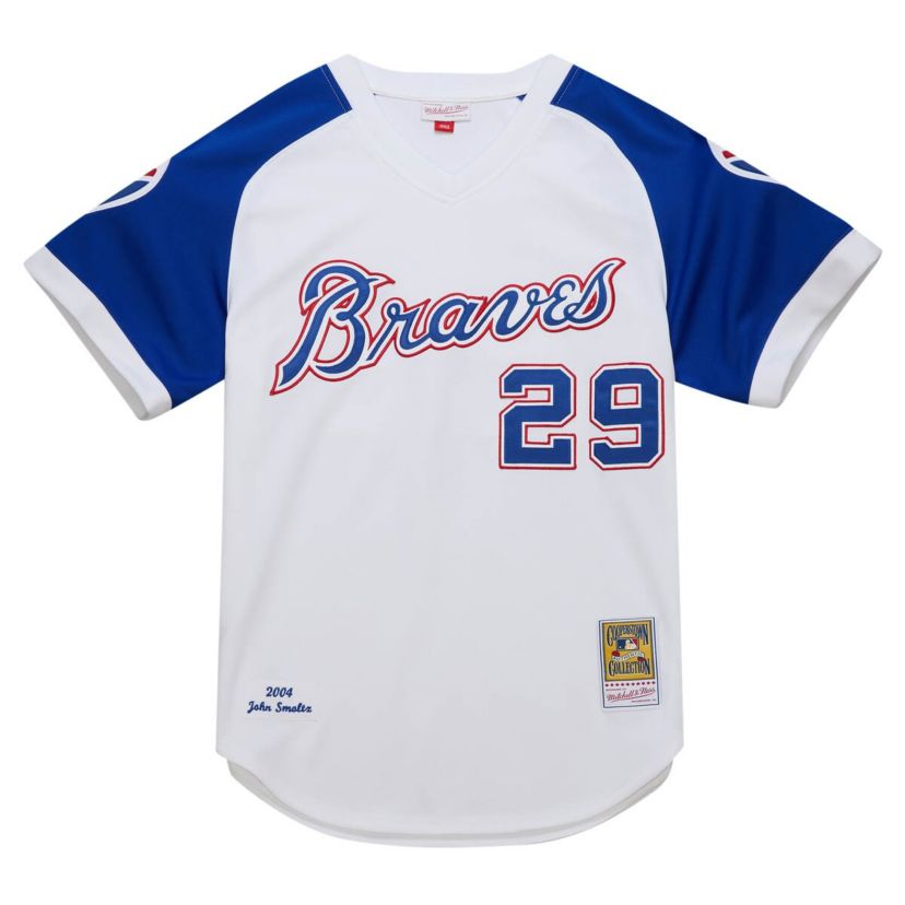 MLB John Smoltz Atlanta Braves 2004 Cooperstown Collection Authentic Throwback Jersey