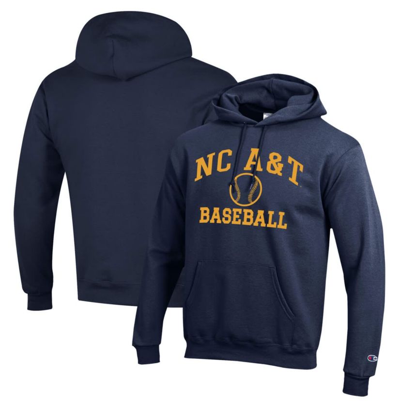 NC A&T Aggies NCAA North Carolina A&T Aggies Icon Baseball Powerblend Pullover Hoodie