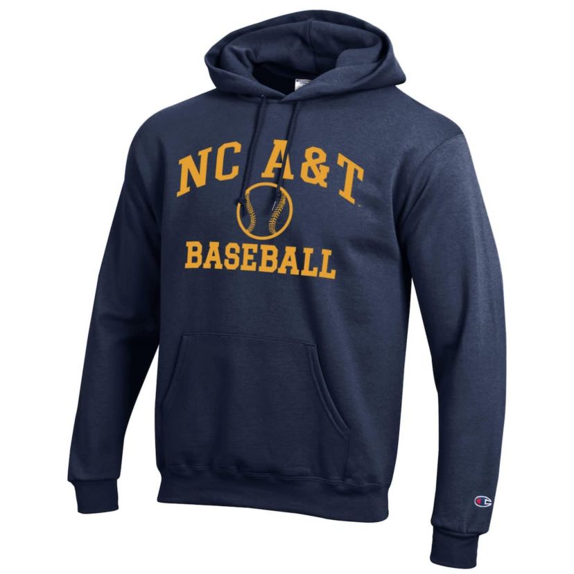 NC A&T Aggies NCAA North Carolina A&T Aggies Icon Baseball Powerblend Pullover Hoodie