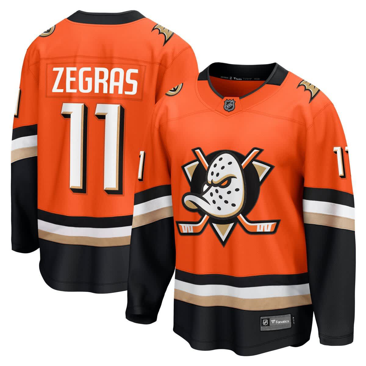 NHL Fanatics Trevor Zegras Anaheim Ducks Home Premier Breakaway Player Jersey