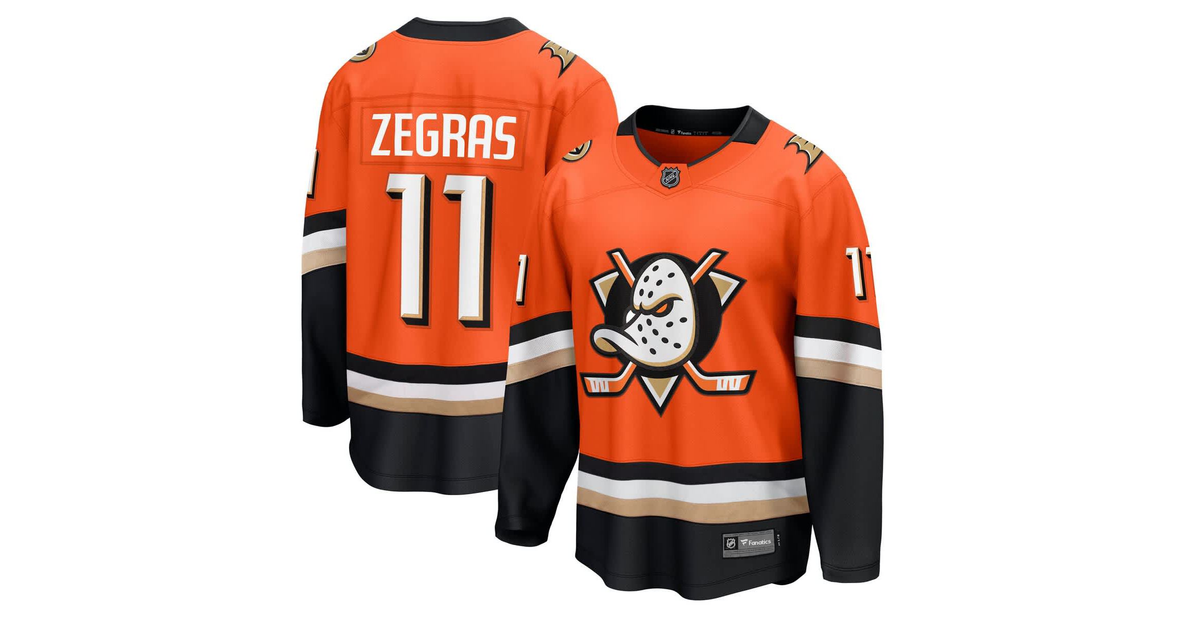NHL Fanatics Trevor Zegras Anaheim Ducks Home Premier Breakaway Player Jersey