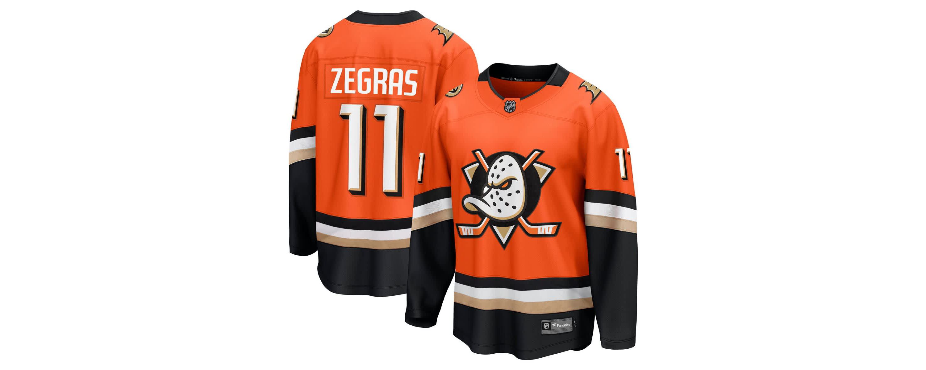 NHL Fanatics Trevor Zegras Anaheim Ducks Home Premier Breakaway Player Jersey