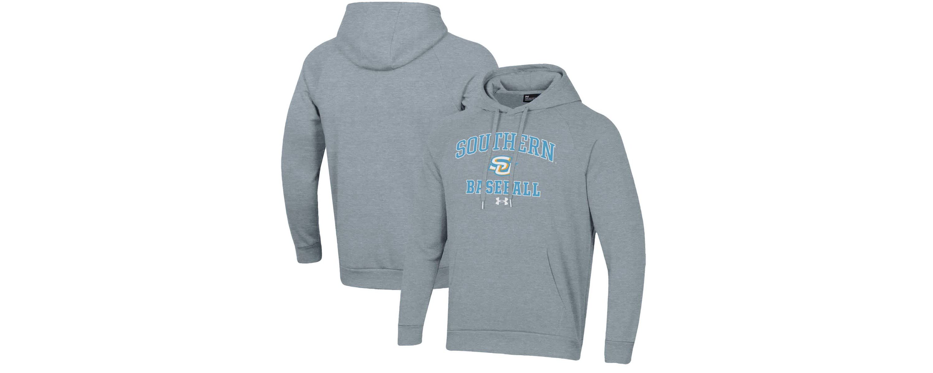 NCAA Under Armour Southern University Jaguars All Day Arch Fleece Baseball Raglan Pullover Hoodie