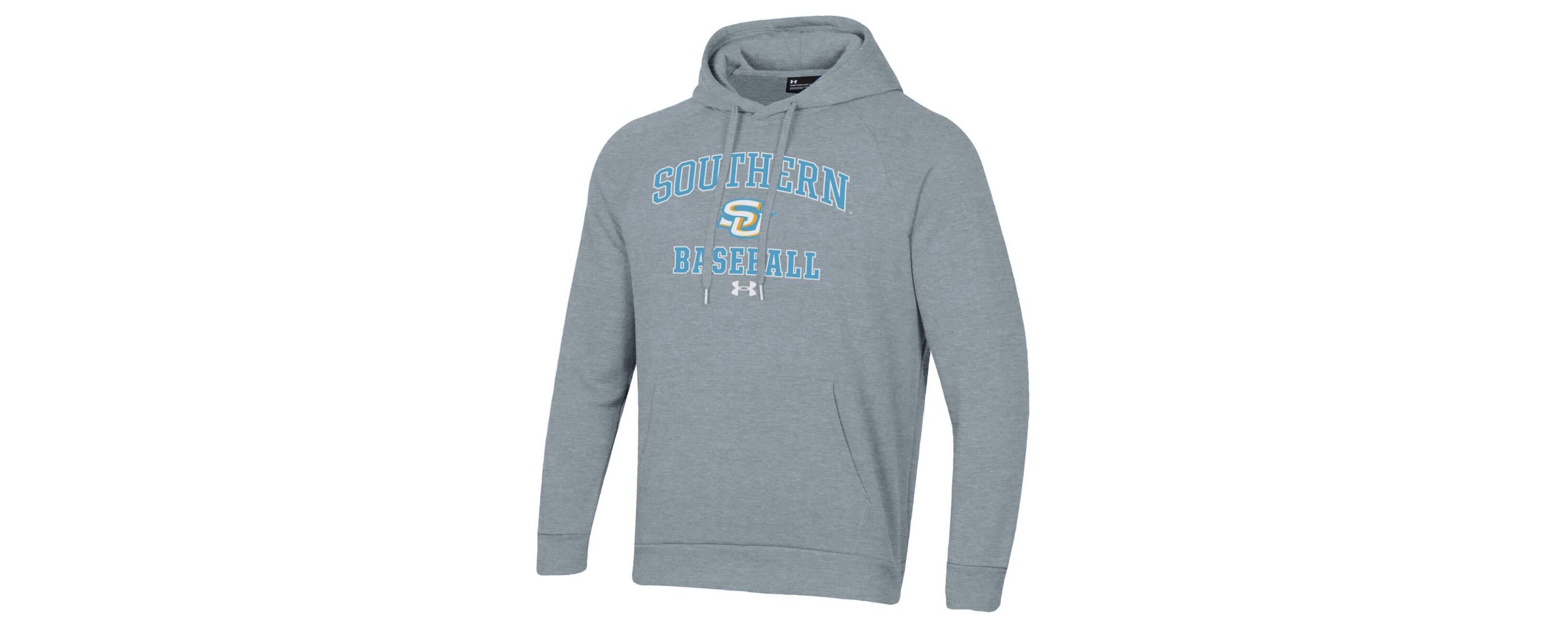 NCAA Under Armour Southern University Jaguars All Day Arch Fleece Baseball Raglan Pullover Hoodie