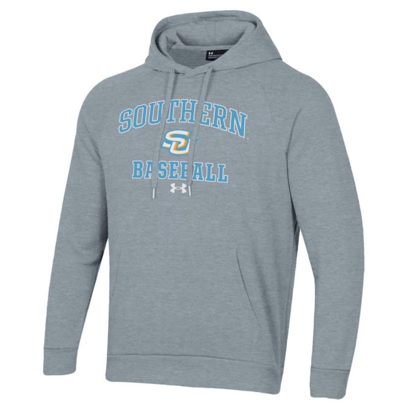 NCAA Under Armour Southern University Jaguars All Day Arch Fleece Baseball Raglan Pullover Hoodie