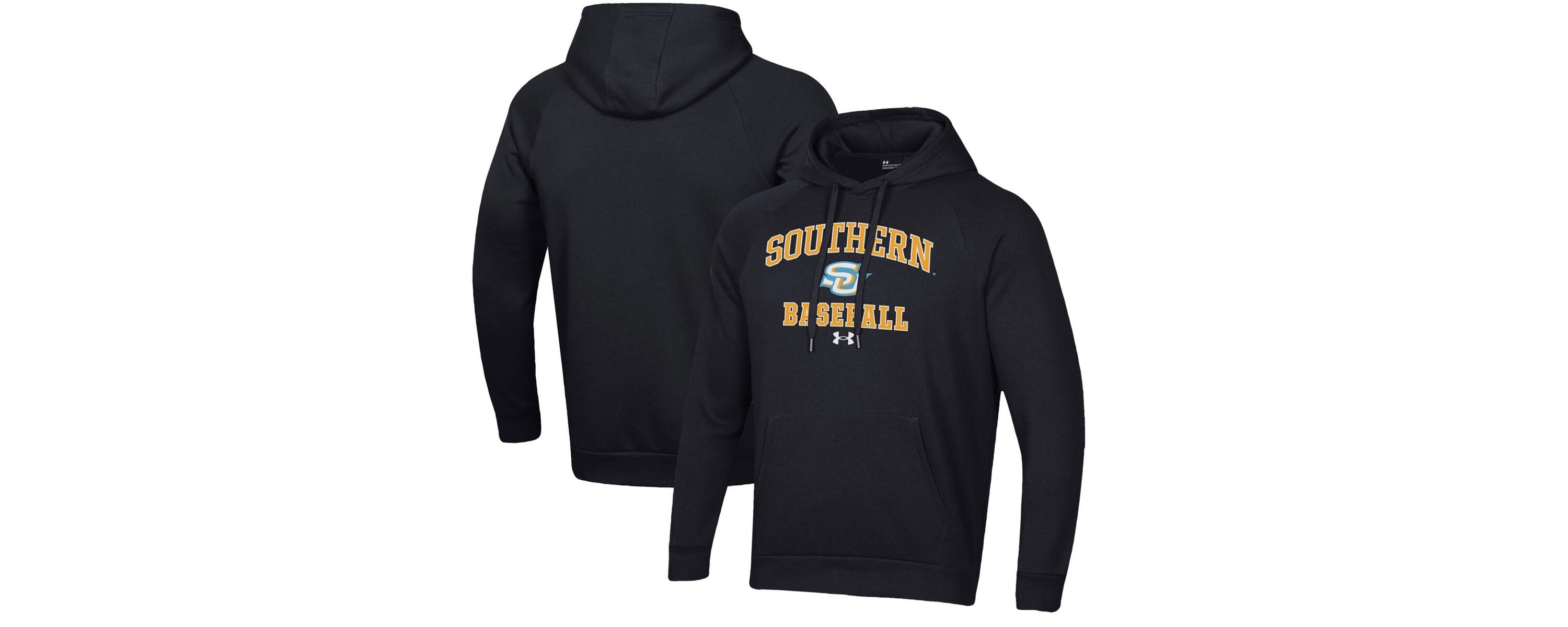 NCAA Under Armour Southern University Jaguars All Day Arch Fleece Baseball Raglan Pullover Hoodie