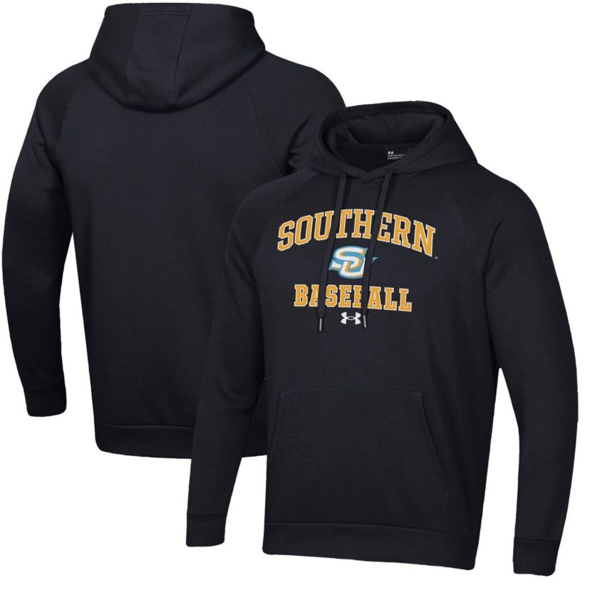 NCAA Under Armour Southern University Jaguars All Day Arch Fleece Baseball Raglan Pullover Hoodie